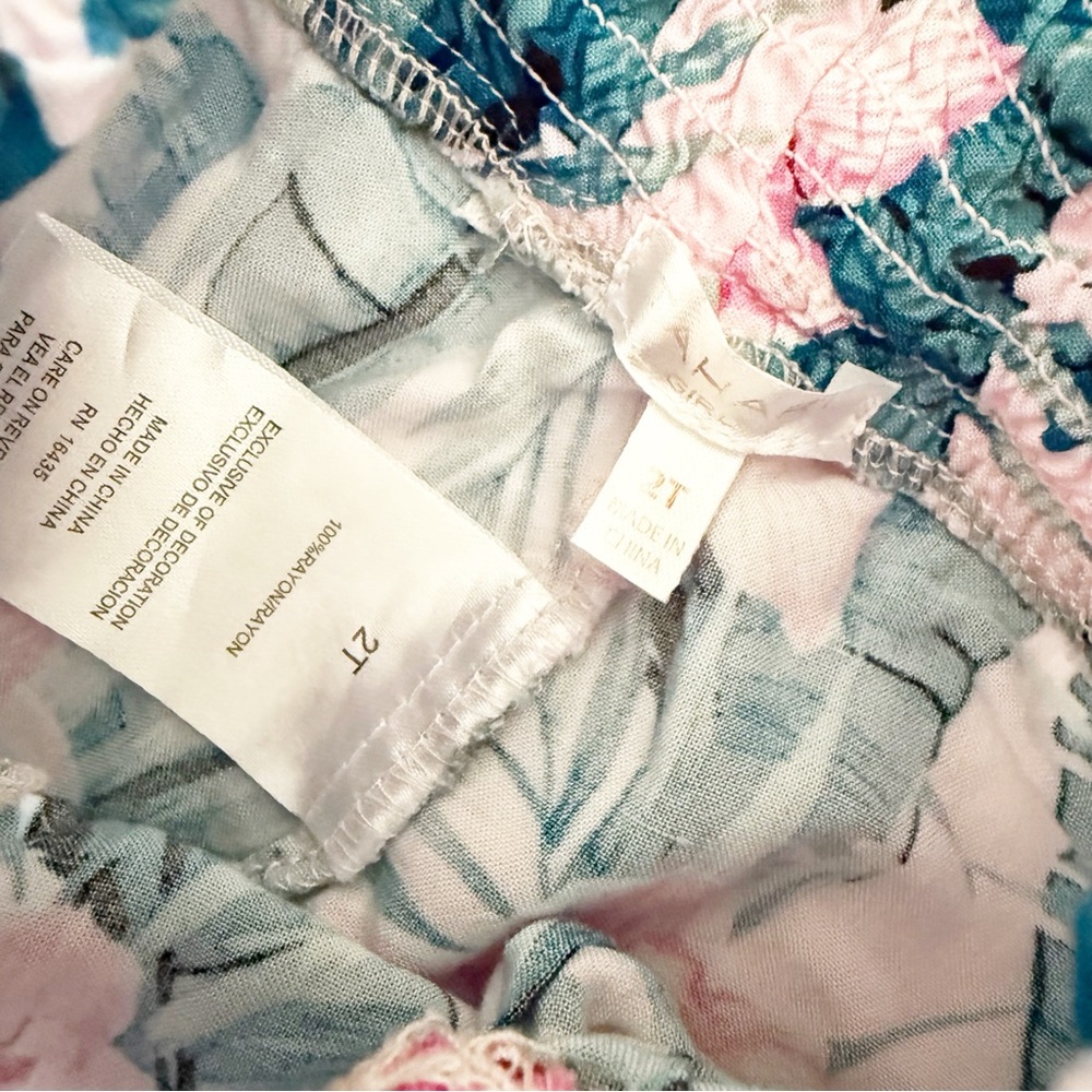 Tahari Kids Tropical Floral Coordinating Pant Set 2T - Picture 4 of 5